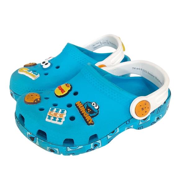 Crocs Sesame Street Cookie Monster Slip On Clogs Boys 7 Water Shoes Comfort - Picture 2 of 9